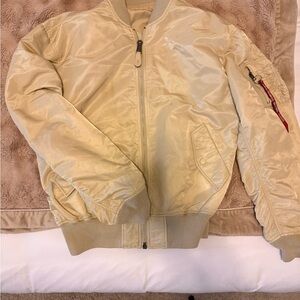 ALPHA INDUSTRIES Beige Bomber Jacket